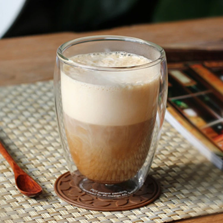 Оптовая продажа, индивидуальная стеклянная чашка для чая с двойными стенками, кофейная чашка высокого качества