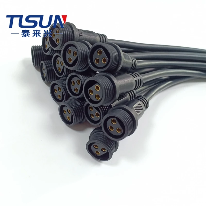Водонепроницаемый Штекерный и гнездовой кабель 3x20awg 2517 3pin водонепроницаемый разъем