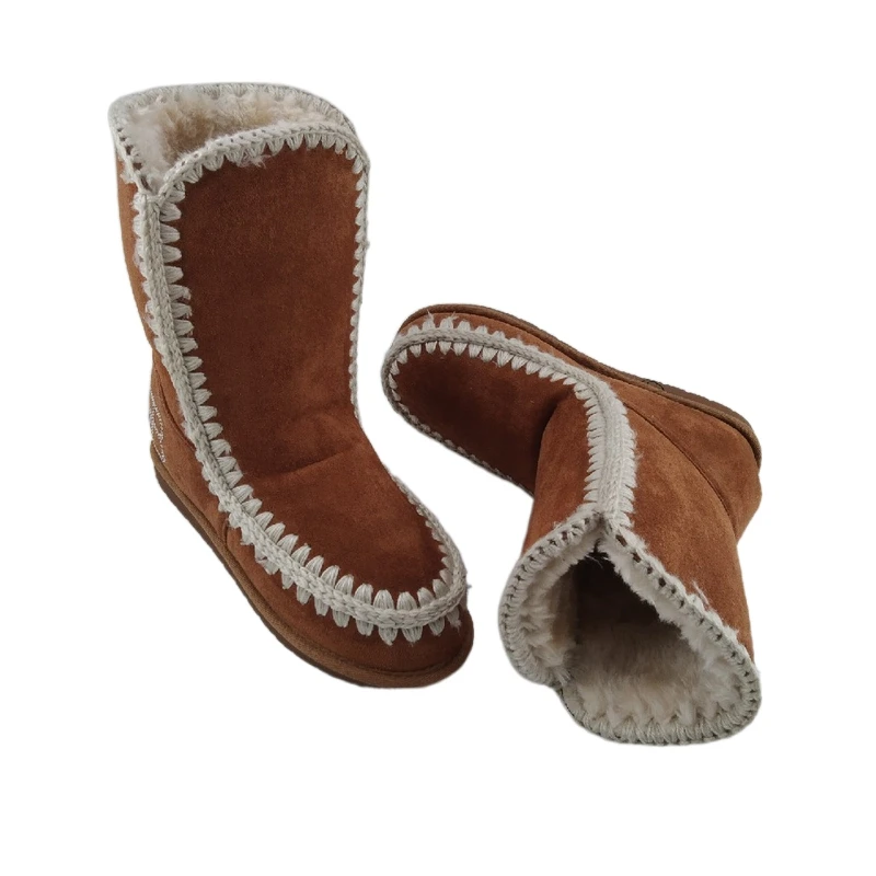 2021 New Fashion Women White Fur Boots Outside Ankle & Bootie Winter Fur Snow Boots