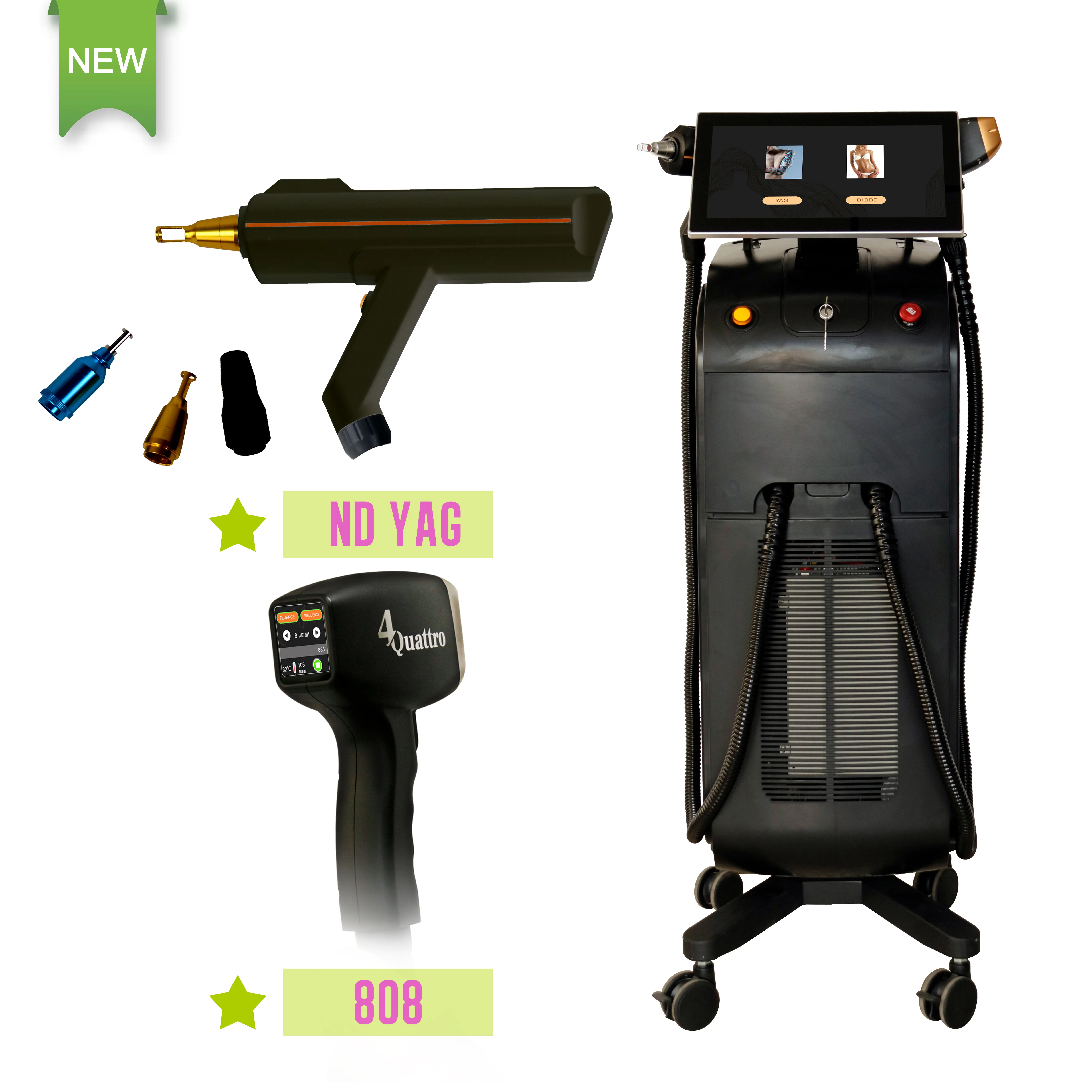 Weifang KM  2 in 1 diode laser hair removal and tattoo removal nd yag laser