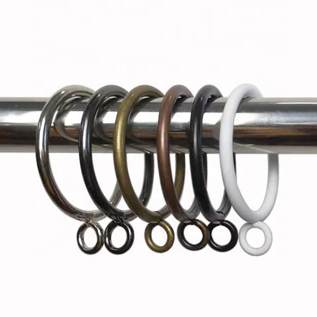 Curtains Design White Black Silver Nickel Bronze Color Roller Rust-Resistant Balance Sliding Anti-Drop Shower Curtain Rings