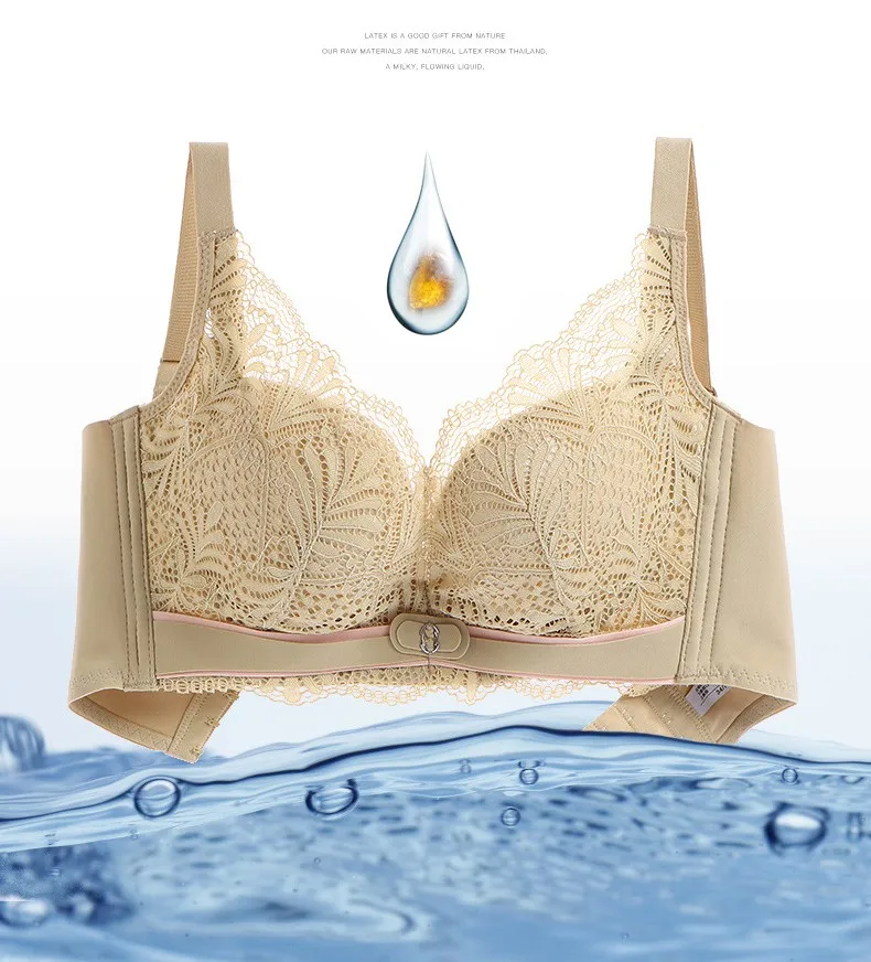 
Peach Plastic Hollow-Out Bra No Steel Ring Lace Beauty Salon Adjustment Type Comfortable Underwear Ladies Sexy Bra 