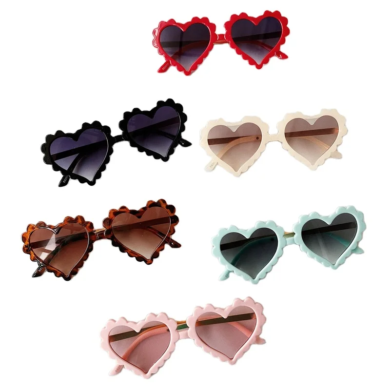 2022 Hot Sale Children Lovely Heart Shape Sunglasses Baby glasses For Girls Boys Students Kids Sunglasses Shades 6 Colors