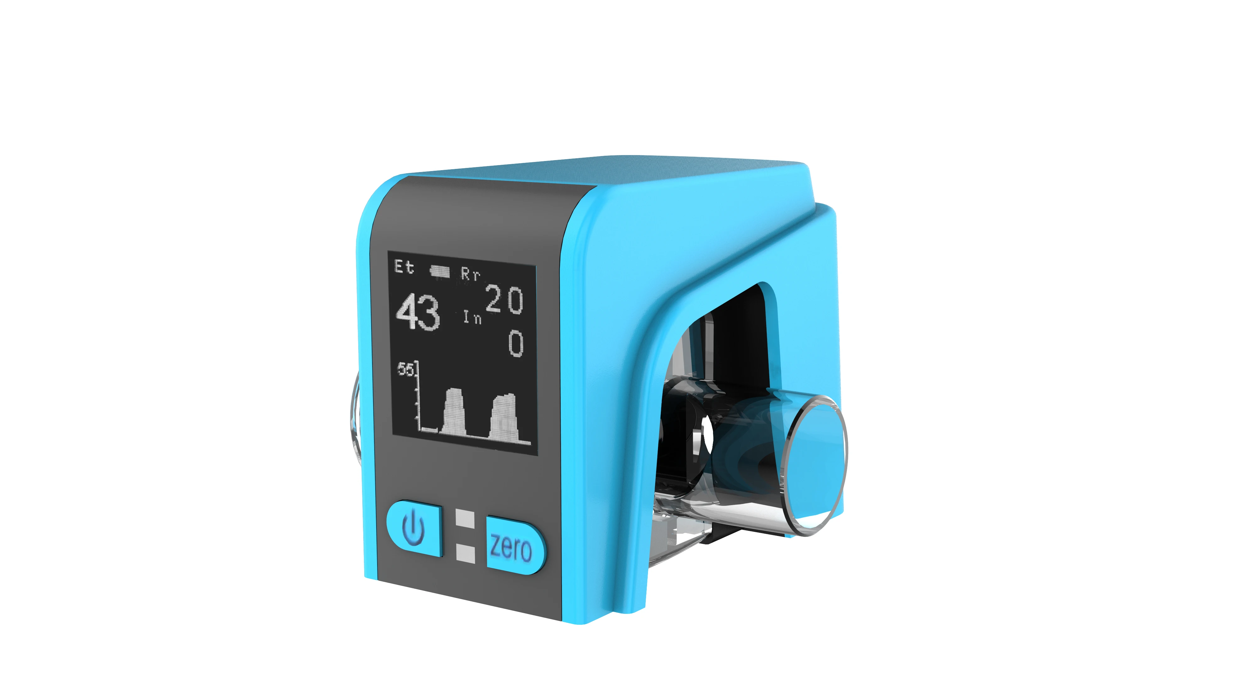 Rechargeable Mini Wireless Vet Capnography Monitor - ETCO2 Sensor, Airway Adapter for Animal Vital Sign Detection