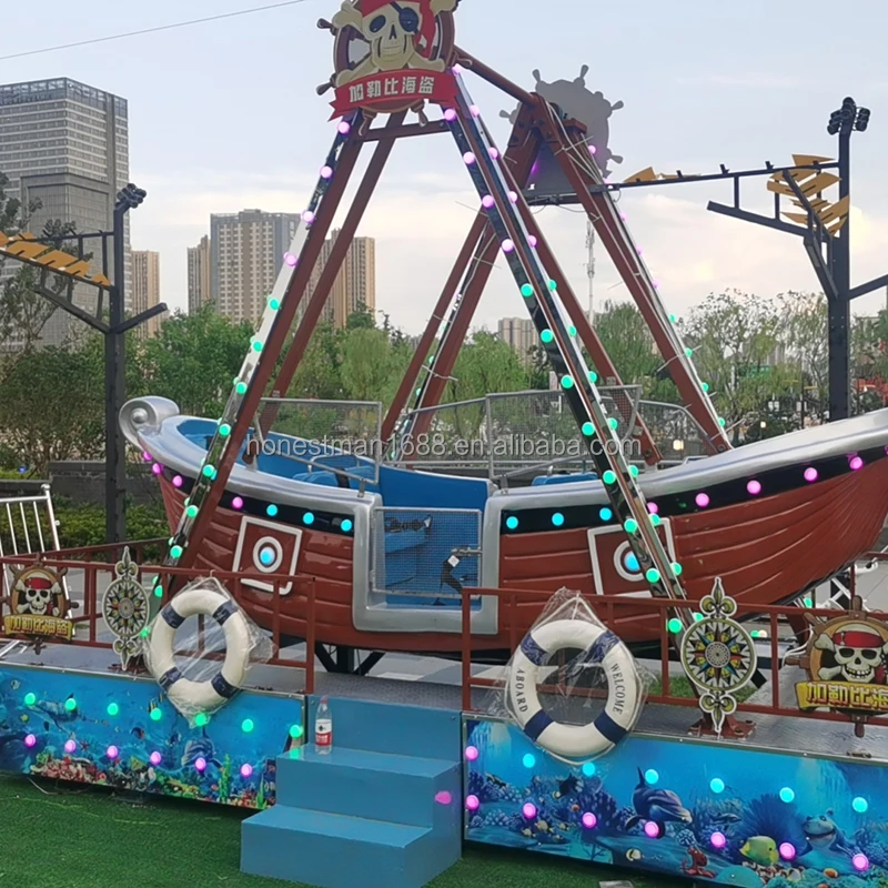 Mini Boat electric playground mechanical swing outdoor theme amusement park ride pirate ship for sale