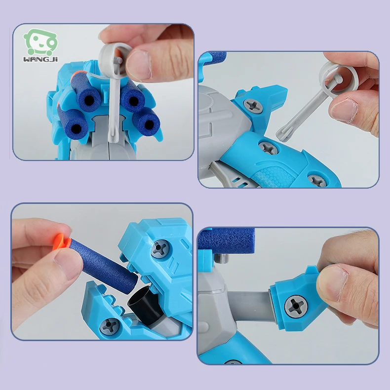 Assemble disassemble dinosaur shooting soft gun mini plastic bullet gun toy