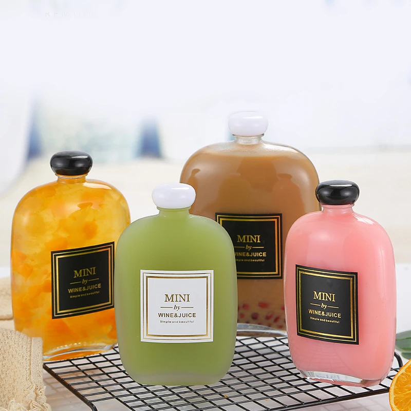 Creative And Simple 100ml Transparent Glass Juice Drink Milk Tea Sub-bottling Leak-proof Sealed Mini Frosted Wine Bottle YGA182