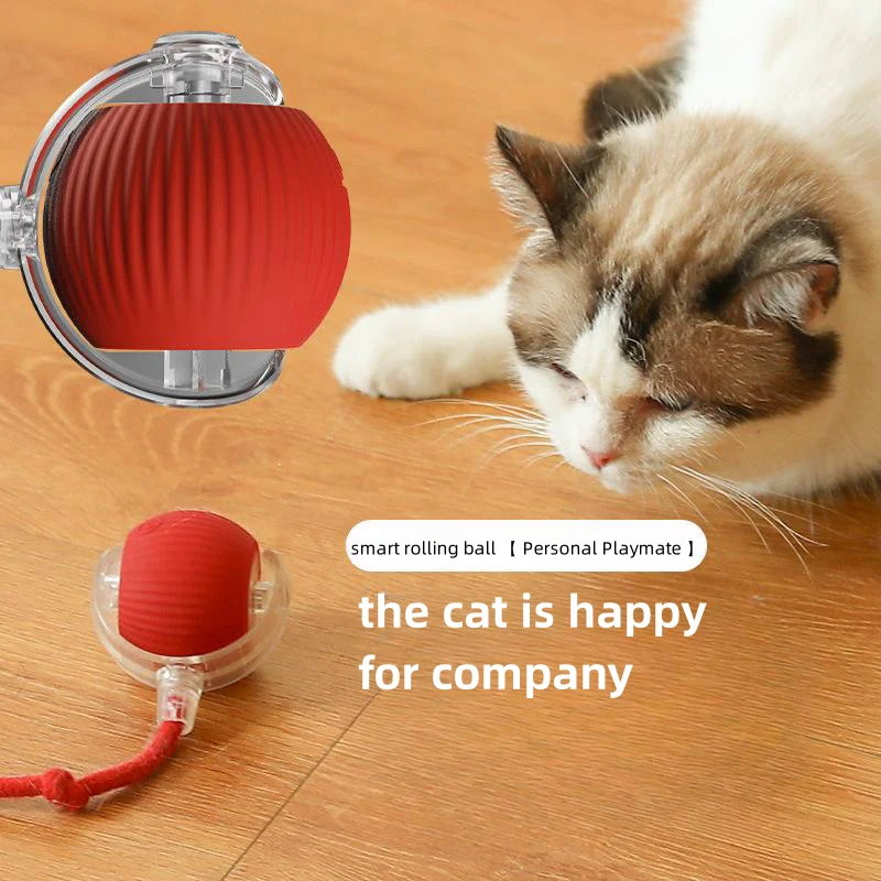 Cat Interactive Ball Toys Automatic Rolling Ball Faux Tail Rechargeable Smart Pet Electric Toy Dog Cat Training Toy