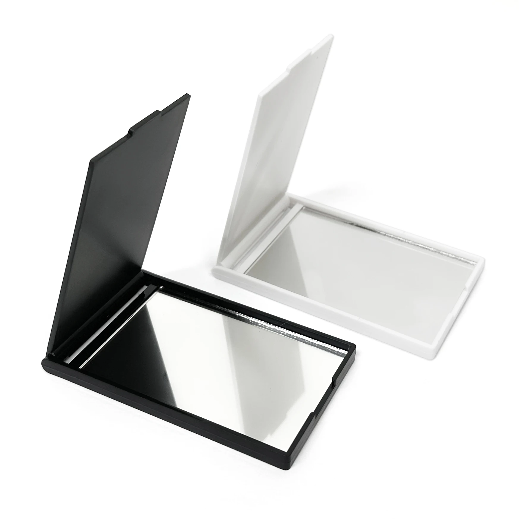 Пользовательский логотип прямоугольное компактное зеркало, одно боковое карманное зеркало с настройкой, пластиковое зеркало