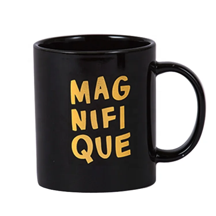 plain black matt custom logo printing ceramic stoneware chalk mug