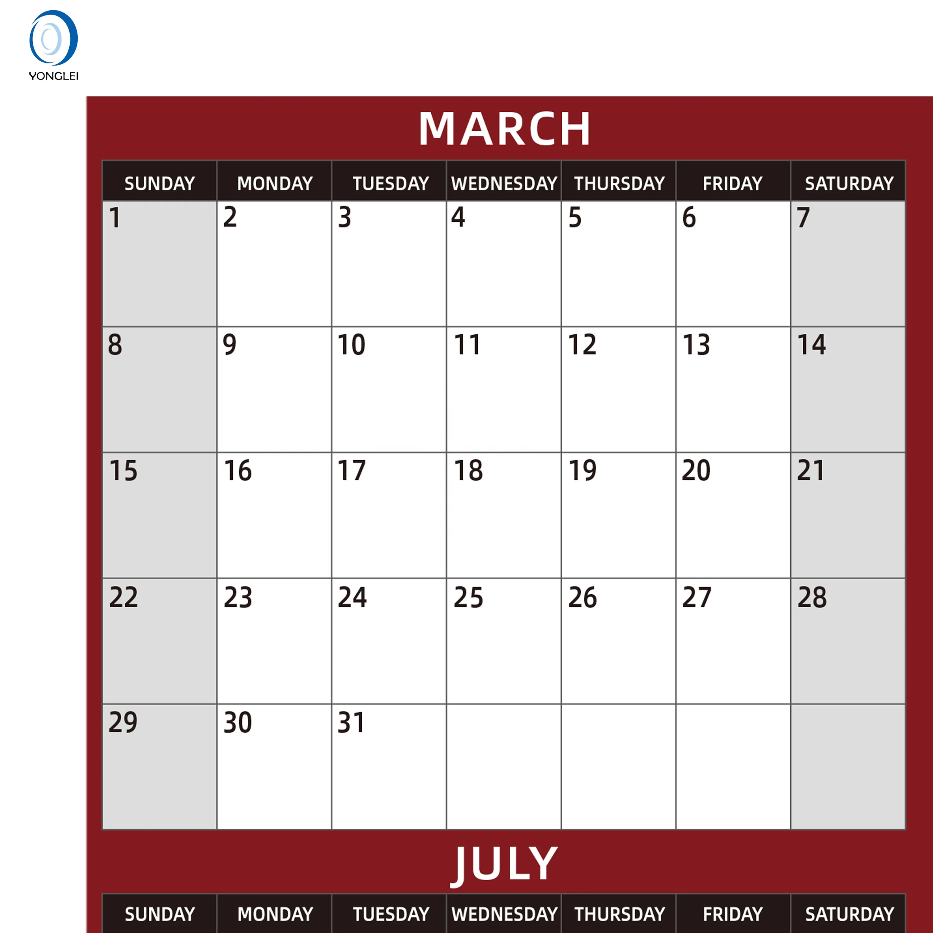 027-1A2 Double sided vertical/horizontal calender 2020 erasable wall calendar 2020 personalize