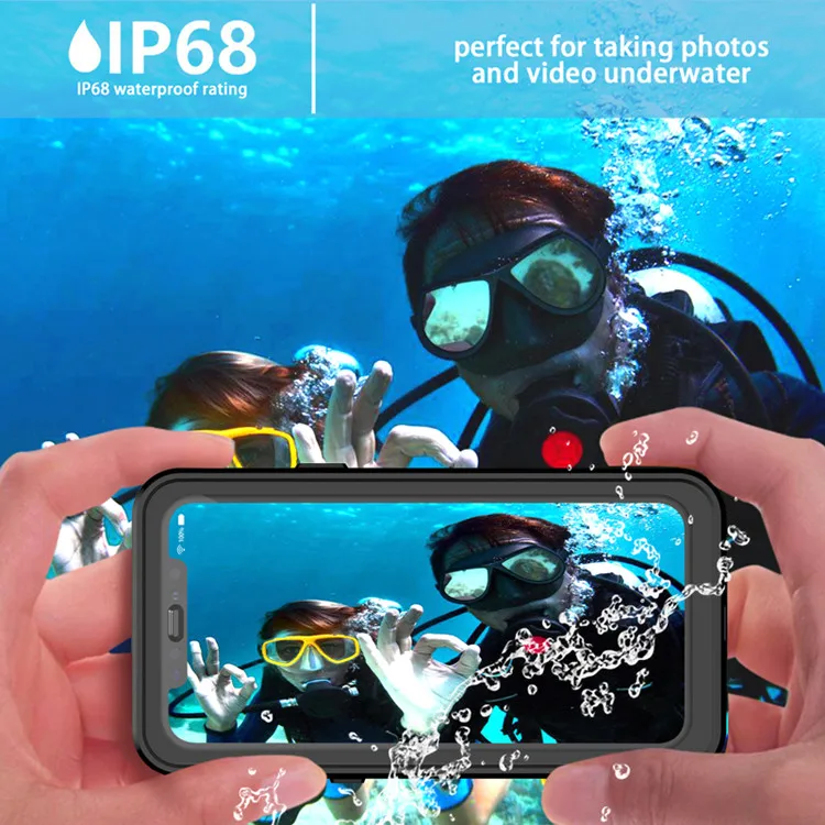 
2019 custom logo 360 transparent phone back cover TPU PC ip68 waterproof shockproof cell phone case for iPhone 11 pro max 