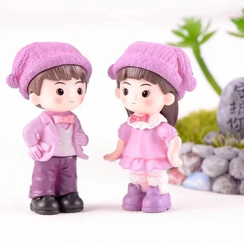 Customizable Clown hat couple blind box micro landscape PVC Mini Action Figures toys for cake accessories