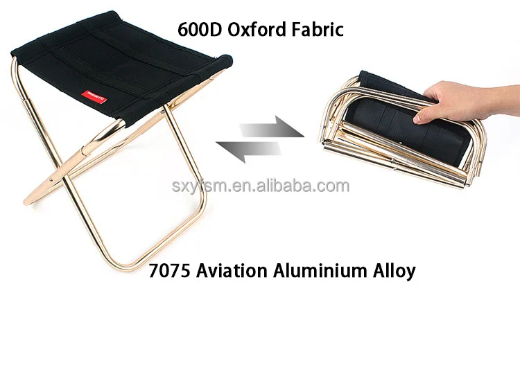 2024 New Portable Ultralight Aluminum Camping Stool Foldable Metal Stool for Outdoor for Picnic Fishing BBQ Hiking in Garden