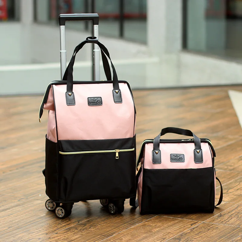 Custom New Multi-functional Traveling Trolley Luggage Travel Storage Shoulder Bag Tote Handbag for Mummy Luggage Case Set