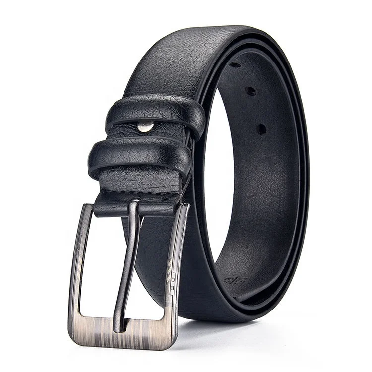 Professional manufacture genuine leather gentleman vintage belt custom good quality metal belt with pin buckle for man