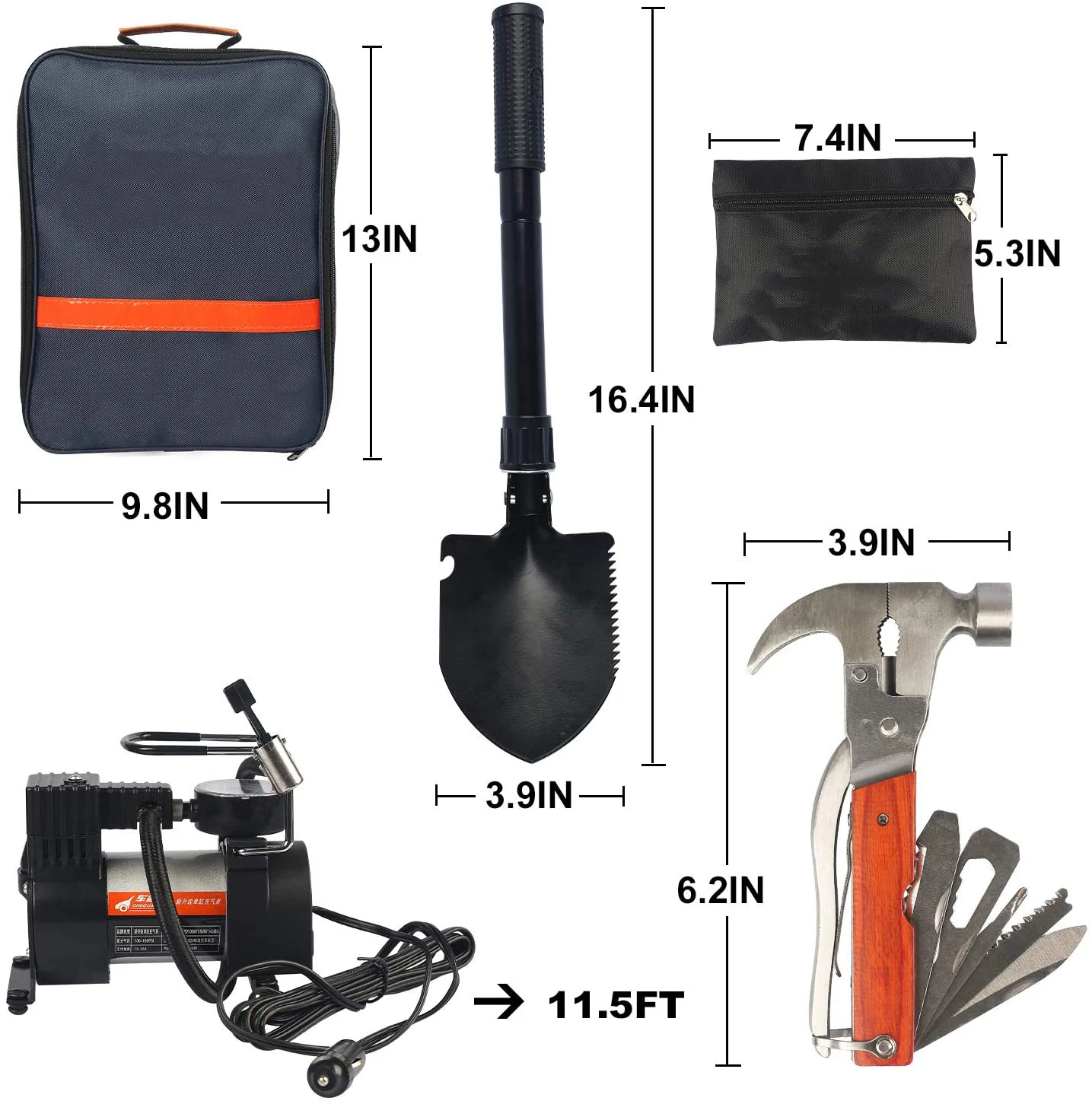 118 Pieces Automotive Safety Kits Roadside Assistance Emergency Kit Waterproof Survival First Aid Safety Kit