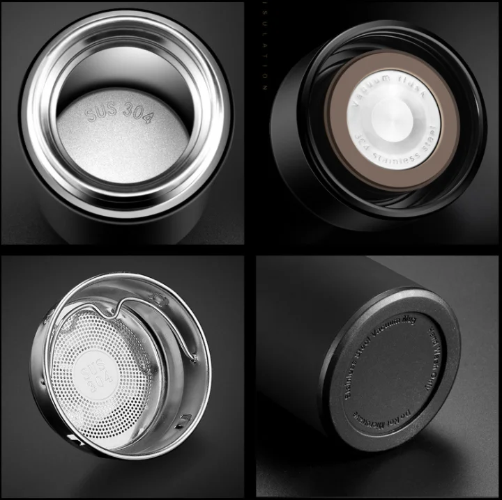 Smart Sports Water Bottle with LED Temperature Display Double Wall Vacuum Flask Thermos Office Mug Stainless Steel Minimalist