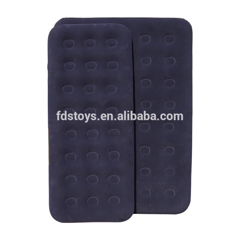 wholesale inflatable flocking single double bed folding type of outdoor recreation PVC inflatable bed