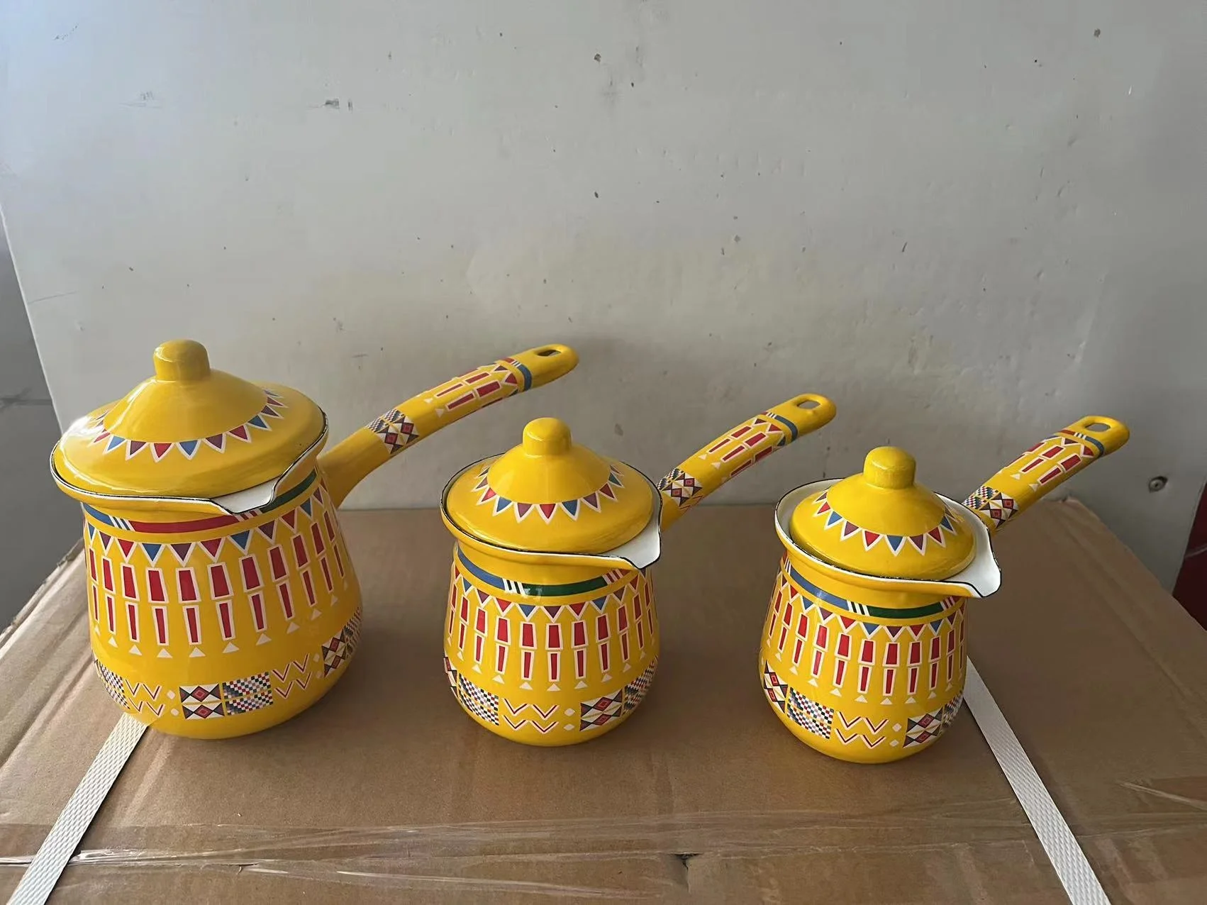 Arabic Style Classic 1.5L Enamel Teapot Set Colorful Turkish Tea & Saucer Plate Sugar Pot with Cup Water Usage