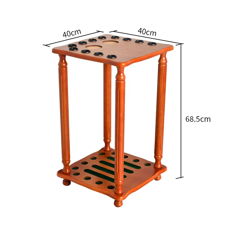 Square Shape 12-hole Standing Billiard Cue Rack Rotating Solid Wood Billiard Stick Pool Cue Rack TP-BA4003