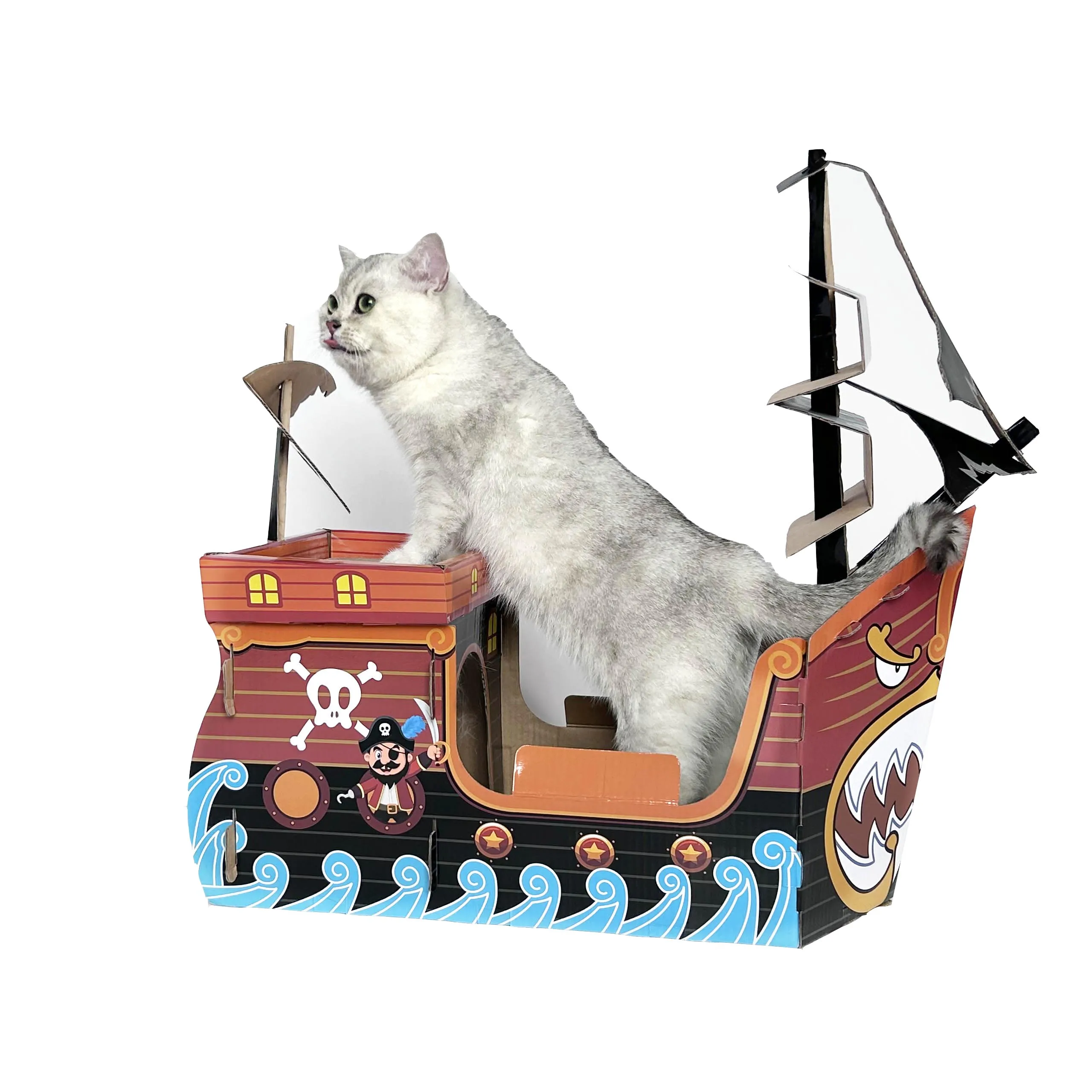 Creative Scratch Board Cat DIY Foldable Paper Cat House & Scratcher Cardboard