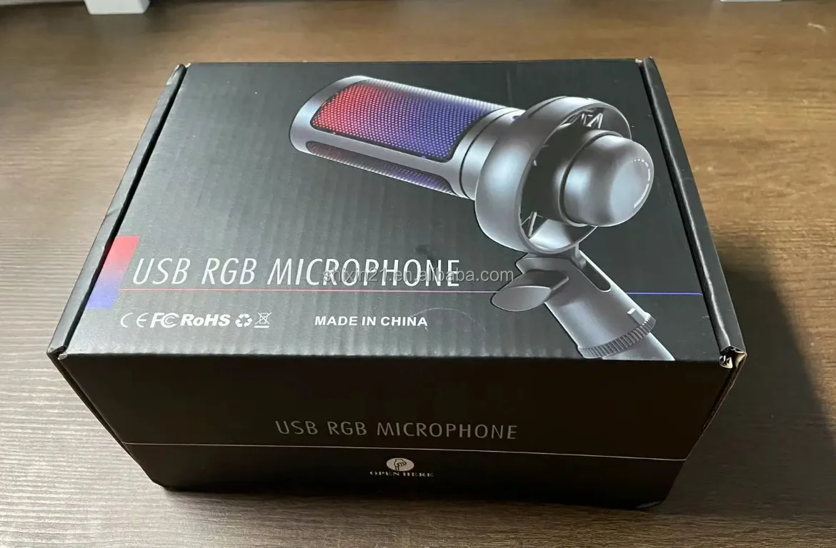 ME6s Desktop Microphone Usb Rgb Live Podcasting Professional Rgb gaming studio Condenser Microphone With Adjustable Tripod Stand