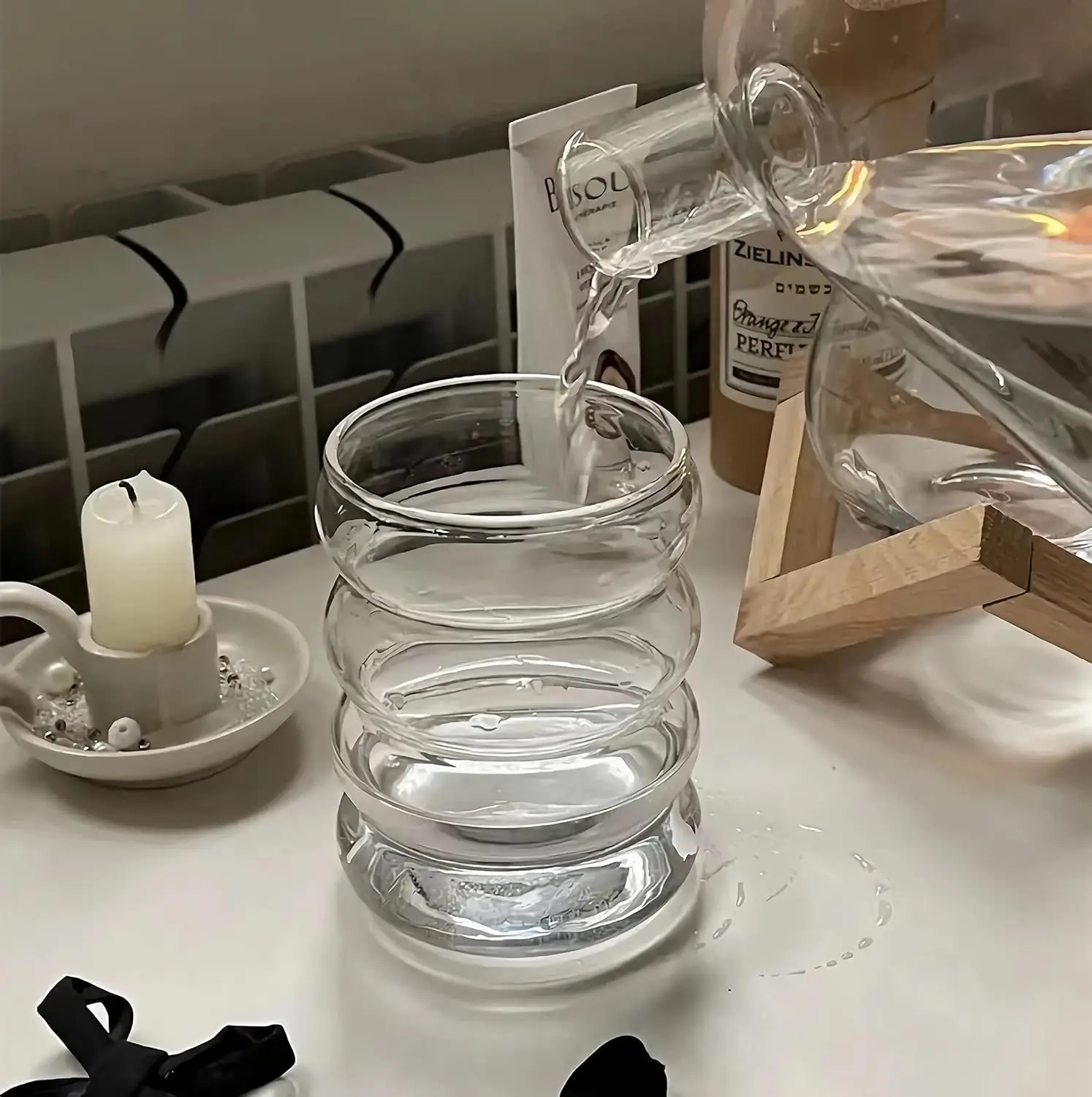 Caterpillar Glass Coffee Cup Vintage Drinking Entertainment Dinnerware Glassware Beverage Cups For Water Fruit Juice Wine Beer