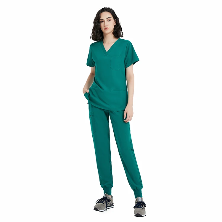 Anti Wrinkle Washable Soft Fabric Nursing Scrubs Hospital Uniform Medical Scrubs Tops Women Jogger Scrubs Sets Pants