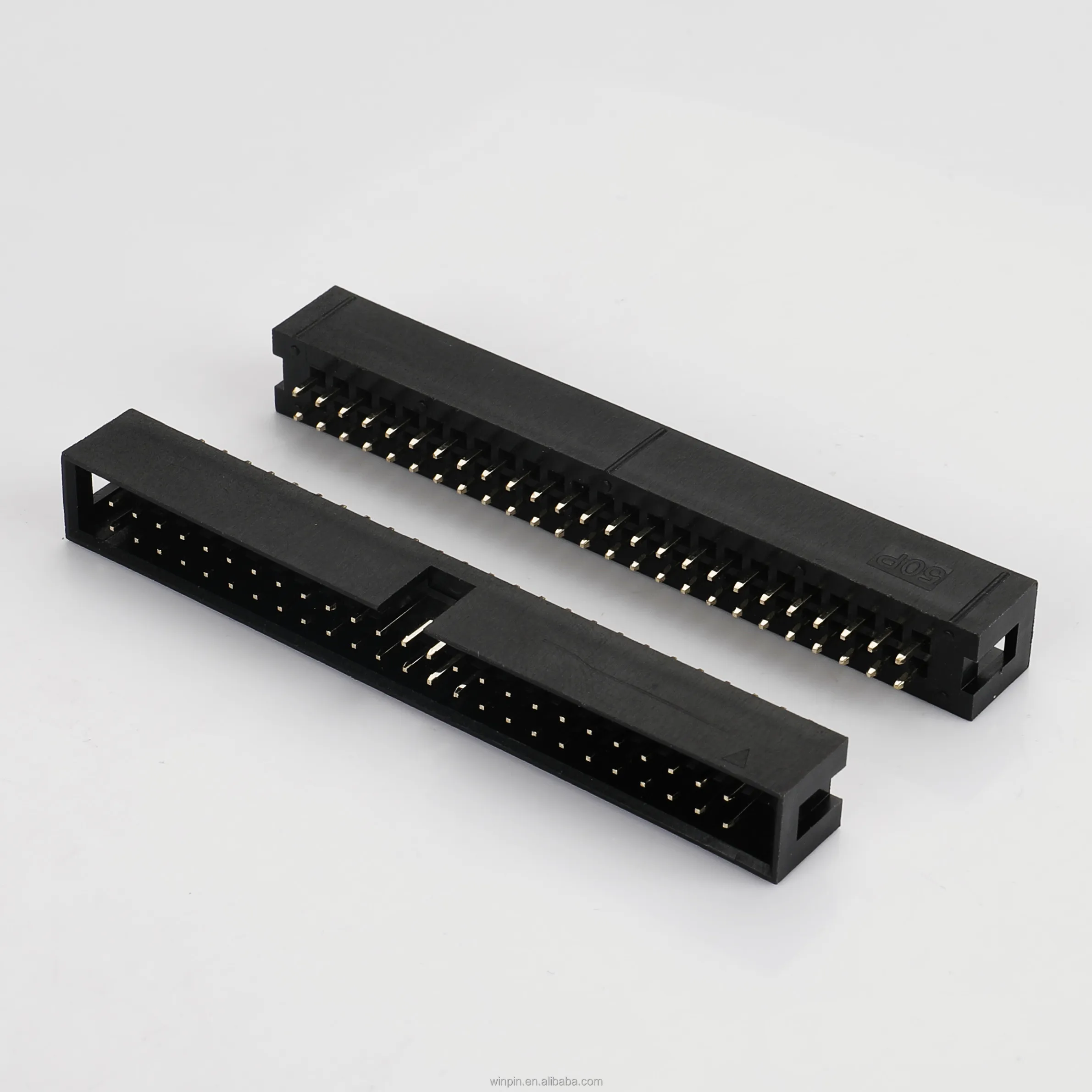 Box header connector 2.54mm box header 50 pin pcb connector frc wire to board dual row through hole vertical SHB21 Sullins