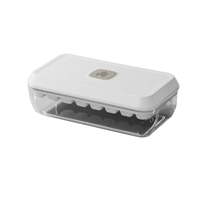 One click press on the 32 grid ice cube for making and storing household food grade soft rubber ice cube molds