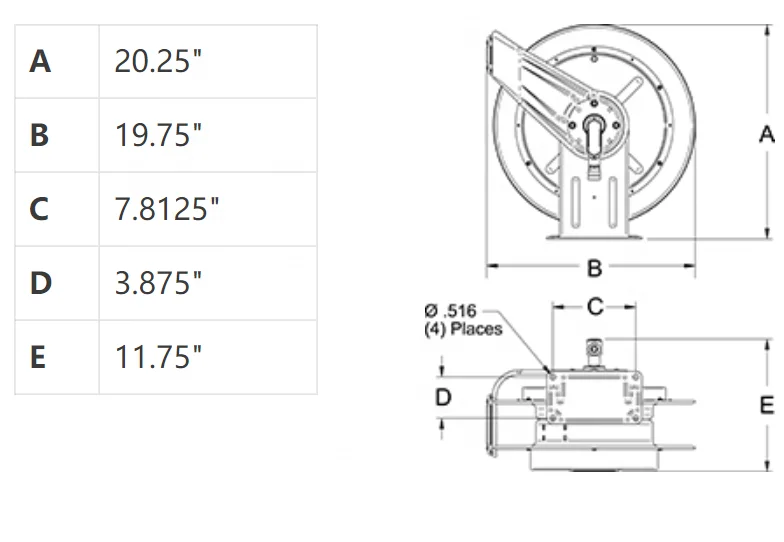 DLC650 OMP-LD  -3/8 in. x 50 ft. 180bar  Hose Reel--REELCRAFT,spring retractable reel,pressure washer hose reel