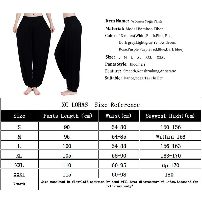Women Plus Size Leggings Colorful Bloomers Dance TaiChi Full Length Modal Pants Yoga Clothes