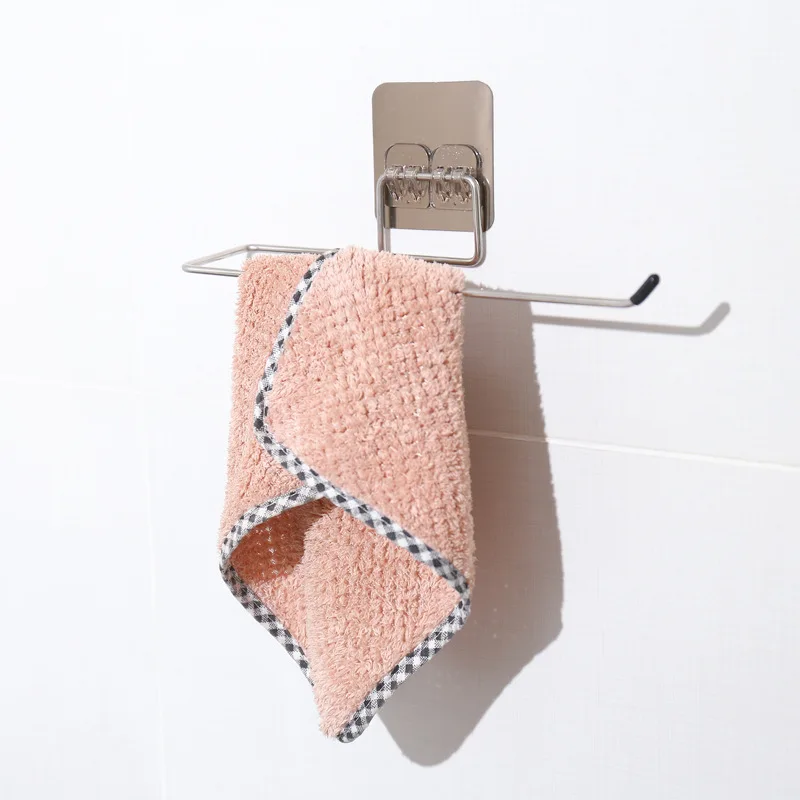 Self Adhesive Stainless Steel Kitchen Tissue Paper Roll Holder Wall Mounted Towel Rack