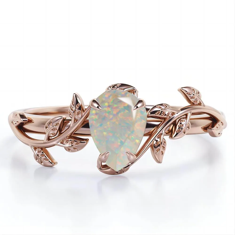 Изящное изящное женское модное Открытое кольцо из высококачественного опала и фианита оптовая продажа позолоченных ювелирных изделий S925