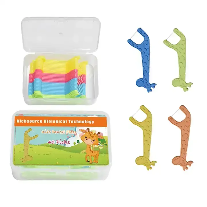 2023 New Design Cute Kids Dental Floss Picks For Children Teeth Clean For home use