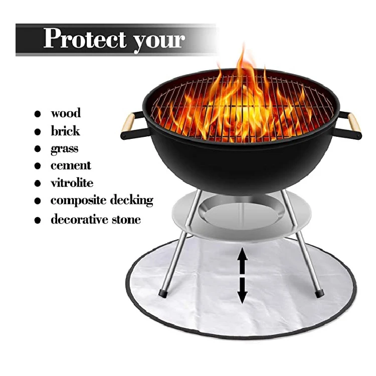 Amazon Hot New Product BBQ Barbecue Mat Fireproof And High Temperature Fire Pit Mat Floor Garden Lawn Protection Mat