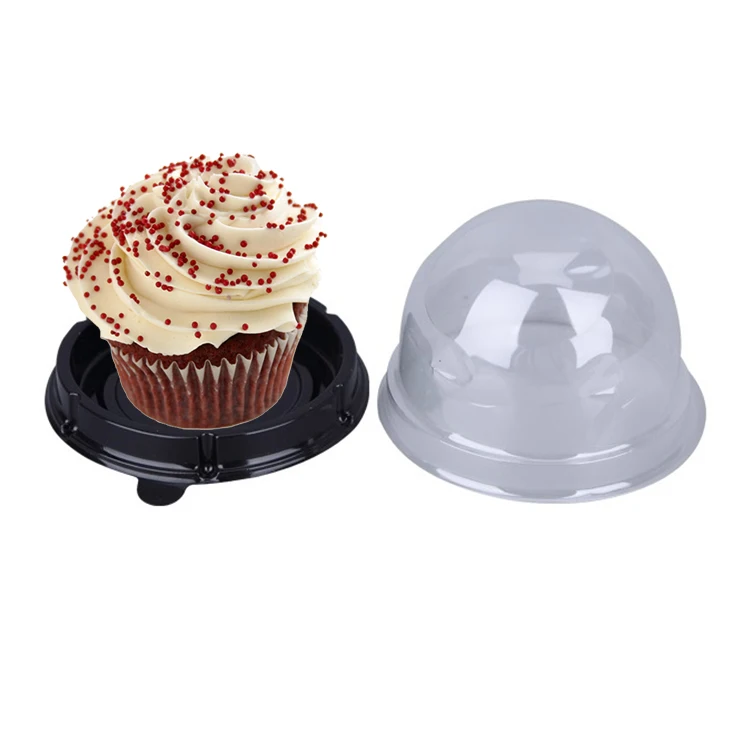 Wholesale Customized Plastic Packaging Container Mini Cupcake Clear Box With Lid