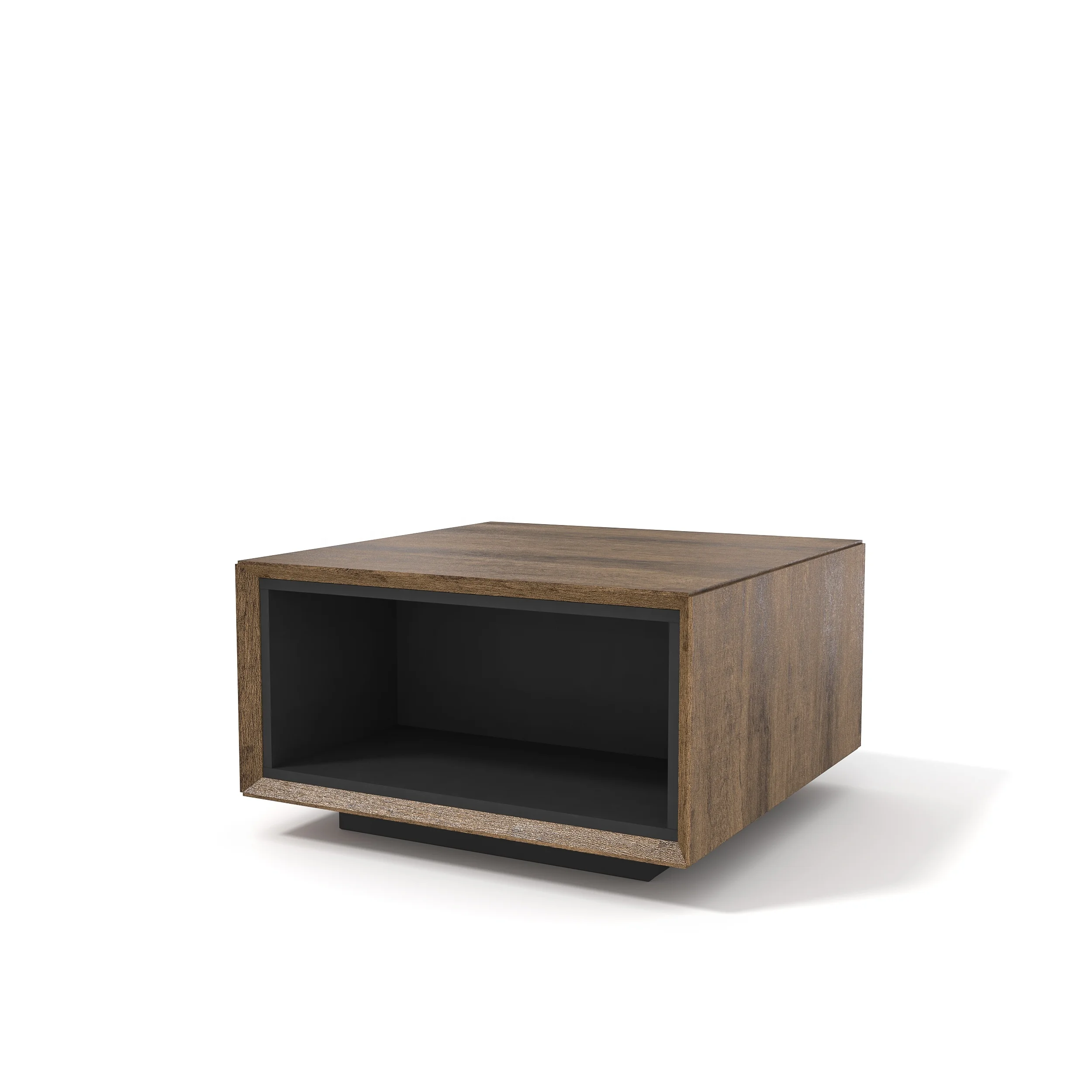 
Brown oak wooden home living office dual purpose storage square corner table 