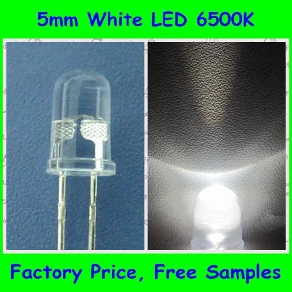 Factory Price Free Samples 5mm LED Diodes Green Red Blue White Yellow ( CE & RoHS Compliant )