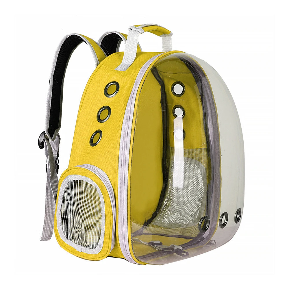 Custom Logo Cats Dogs Carrier Parrot Bird Cage Breathable Starling Out Portable Transparent Space Capsule Cat Pet Backpack Bag