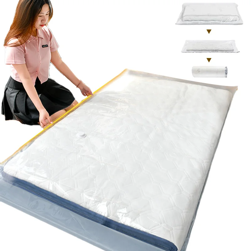 Factory Sale Vacuum Mattress Storage Bags With Pump, Space Saver Compressed Clothes Double Mattress Vacuum Bag