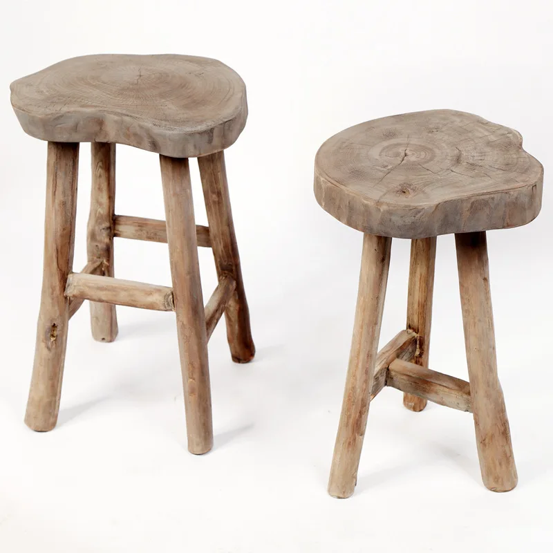 Outdoor Furniture Homemade Tractor Stool Rustic Indoor Decorative Natural Wooden Round Stools