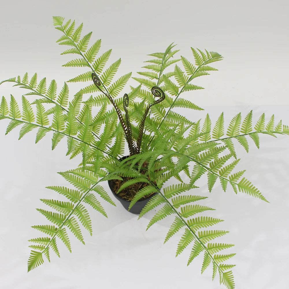 JWT3743 Artificial ferns factory supplies environmentally friendly green plants potted for interior decoration