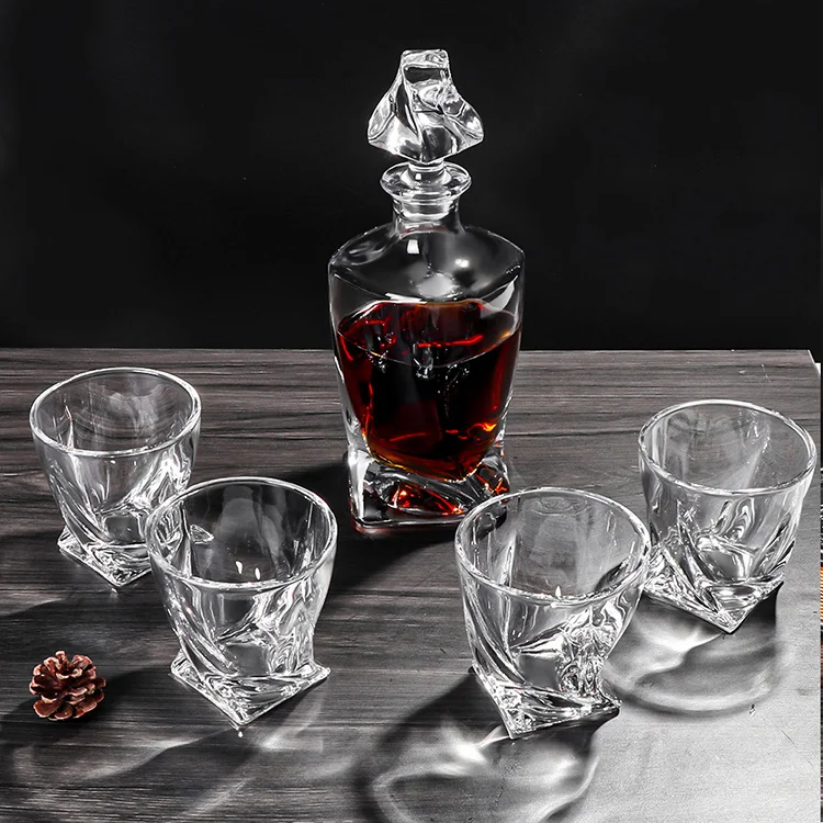 Best selling Shaped Whisky Glass Bottle Glassware Whiskey Glass sets