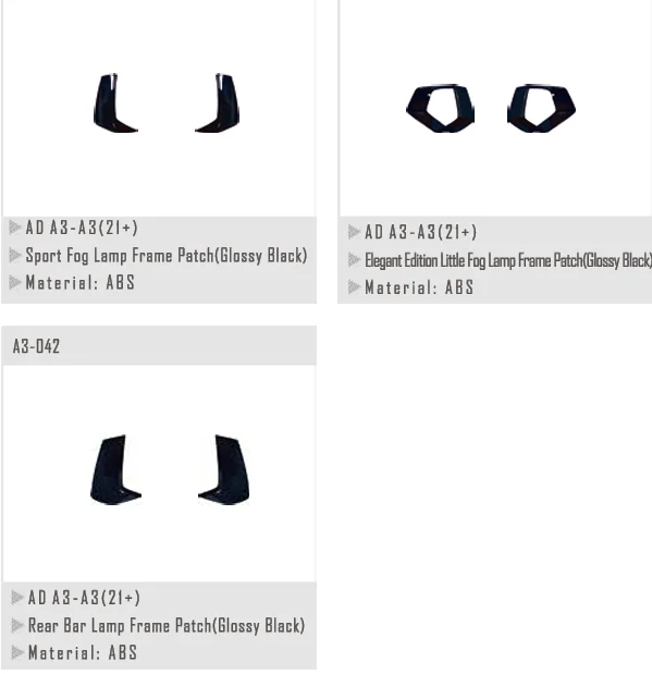 for 2021 AUDI A3 upgrade to RS3 rear bumper