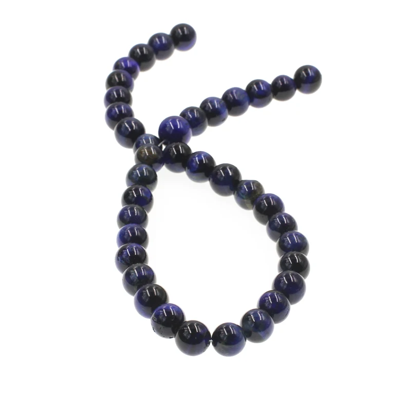 Wholesale Loose Bead Strand Round 10mm Gemstone Natural Blue Tiger Eye Stone Beads For Jewelry Making