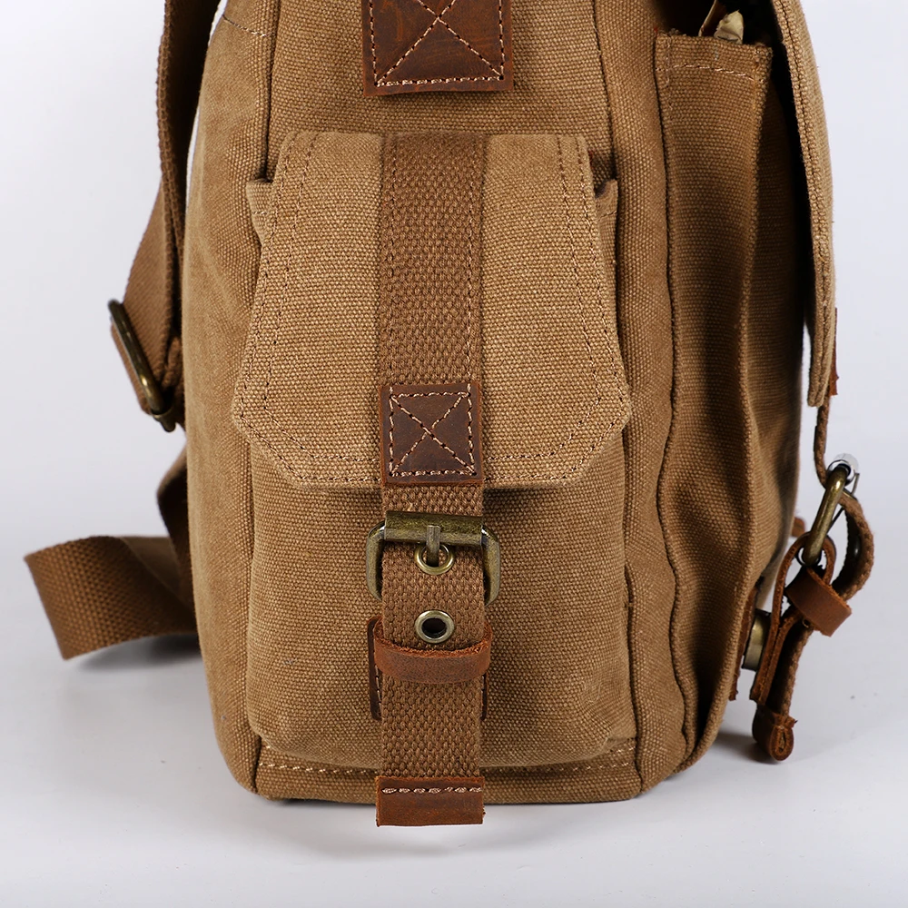 Waterproof Men Classic Waxy Canvas Messenger Bags Men Travel Canvas Shoulder Bag