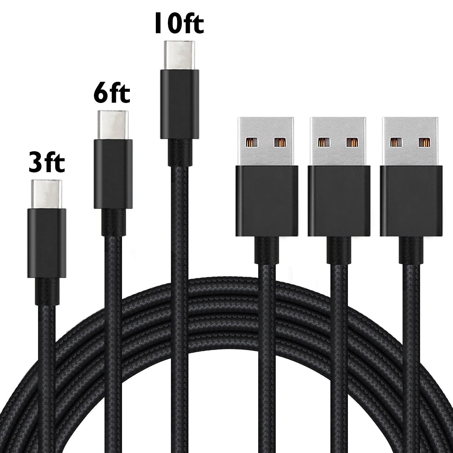 1 м 2 новый прочный нейлоновый Плетеный Черный тканевый чехол Android телефон USB кабель для быстрой зарядки и передачи данных Тип