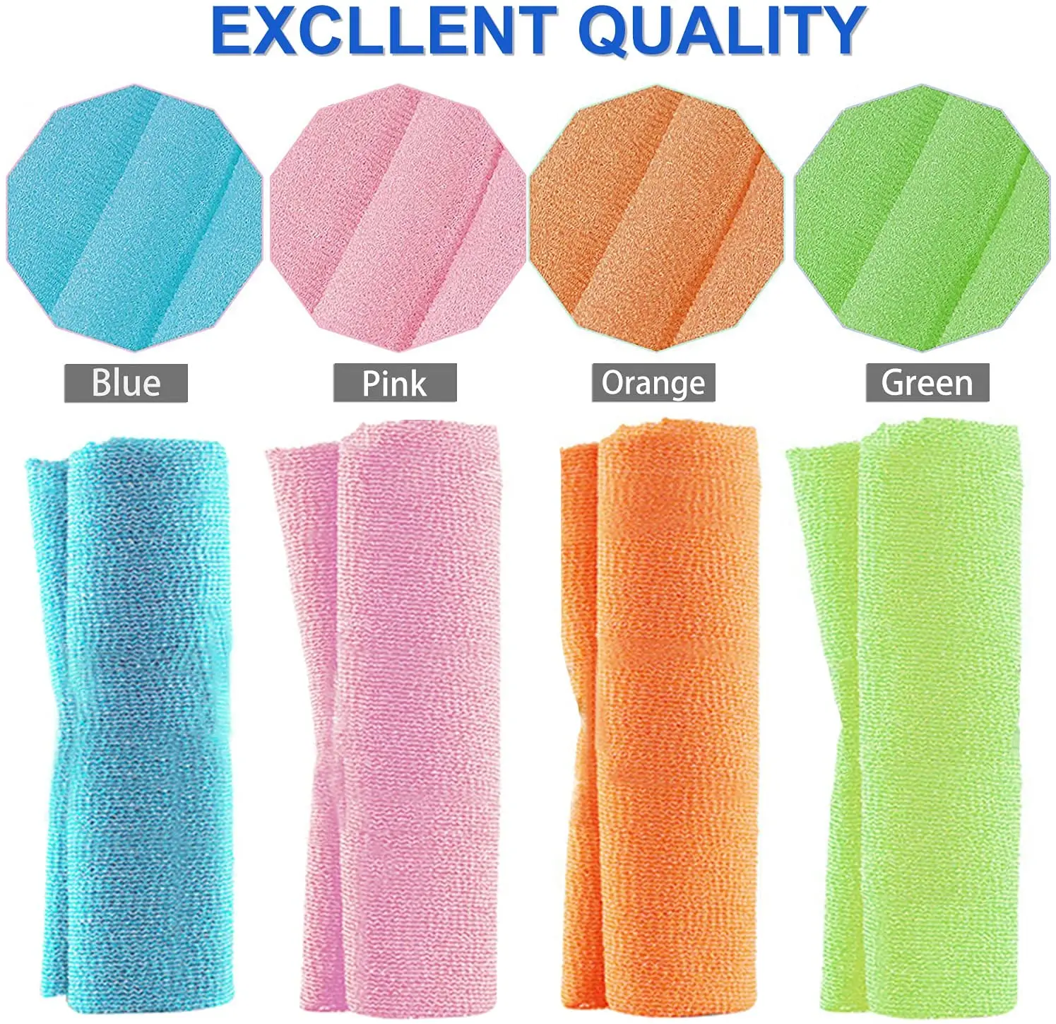 Luma Japanese Durable Back Scrubber Nylon Body Scrubber Towel Exfoliating Washcloth